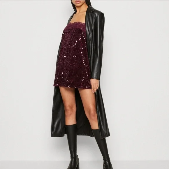 Free People Burgundy Sequin Mini Dress - Picture 12 of 12